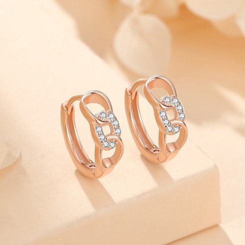 카미유 14K 도금 심플 원터치 귀걸이 J-008